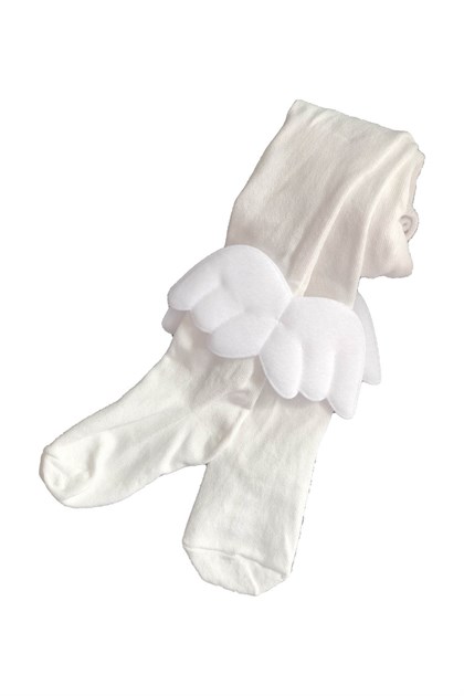 Beyaz Melek Kanatlı Külotlu Çorap