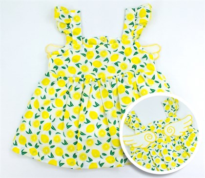 Kız Bebek Melek Kanatlı Limonlu Elbise