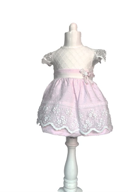 Kız Bebek Pembe Fiyonklu Elbise