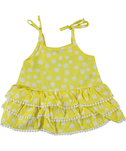 Kız Bebek Sarı Puantiyeli Elbise